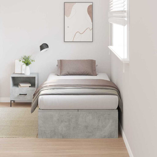 Ágykeret tárolóval tárolóval Beton Szürke 80 x 200 cm Faanyag