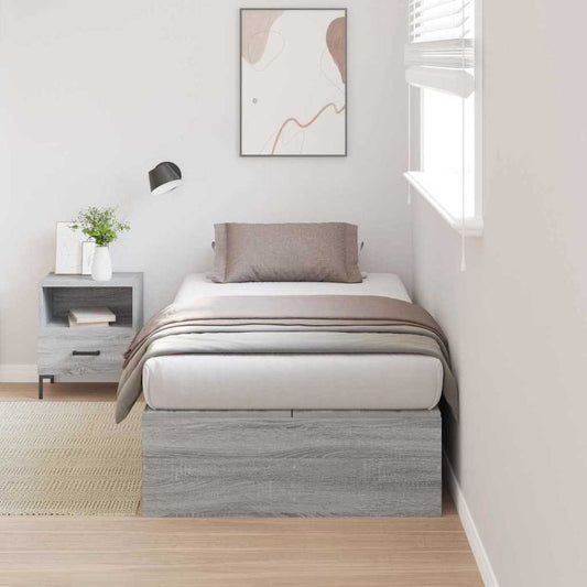 Ágykeret tárolóval tárolóval Szürke Sonoma 90 x 200 cm Faanyag