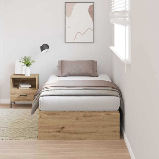 Ágykeret tárolóval tárolóval Artisan tölgy 100 x 200 cm Faanyag