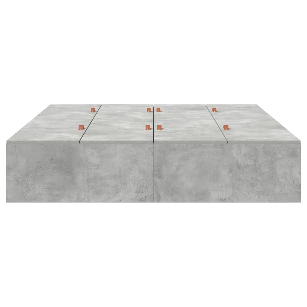 Ágykeret tárolóval tárolóval Beton Szürke 150 x 200 cm Faanyag