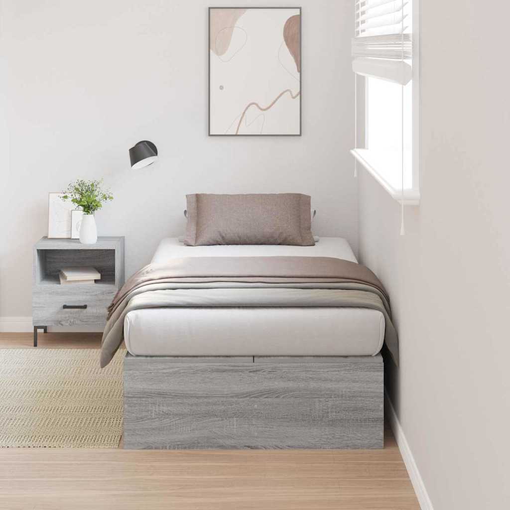 Ágykeret tárolóval ajtóval Szürke Sonoma 70 x 190 cm Szerelt Fa