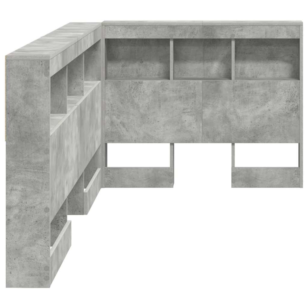 Tároló fejtámla Beton Szürke Szerelt Fa