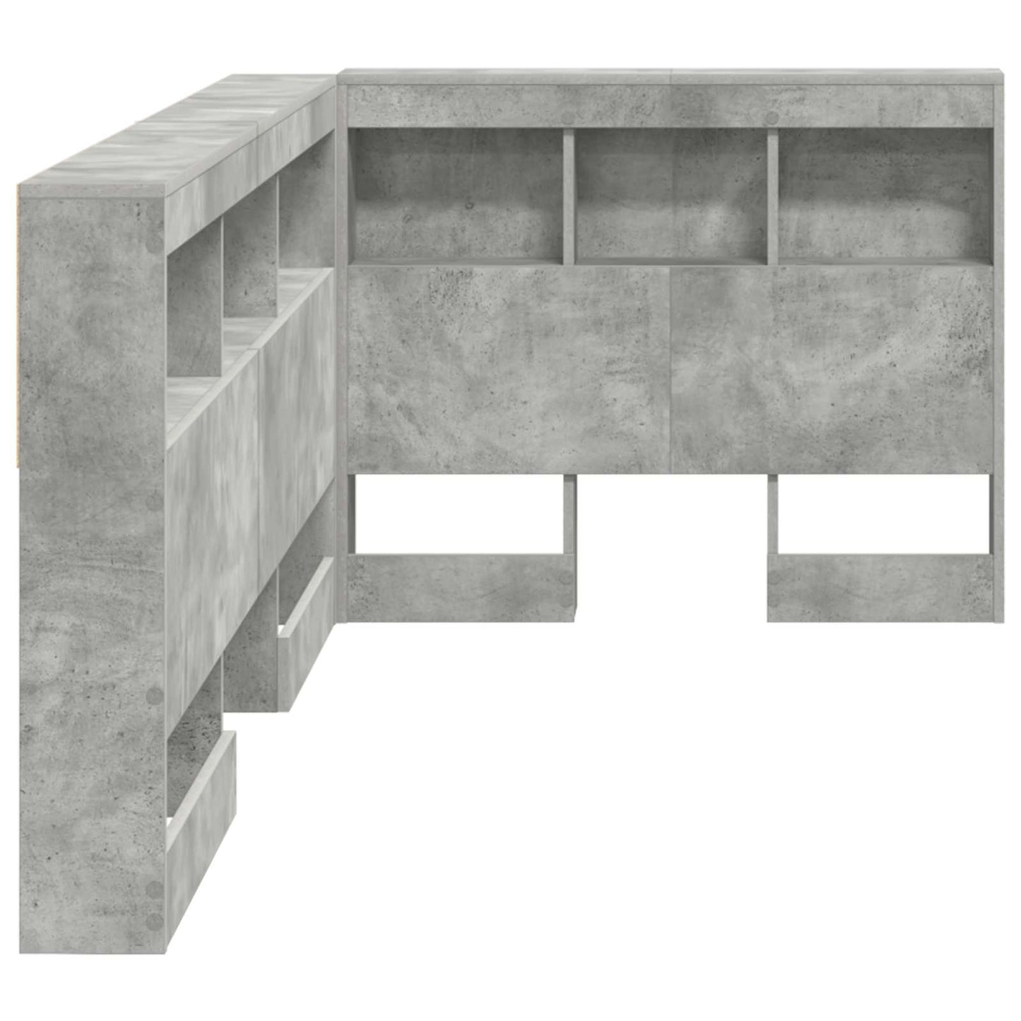 Tároló fejtámla Beton Szürke Szerelt Fa