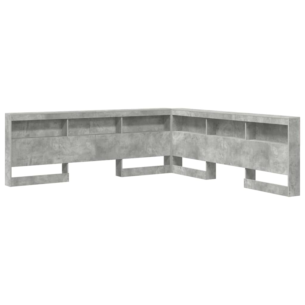 Tároló fejtámla Beton Szürke Szerelt Fa