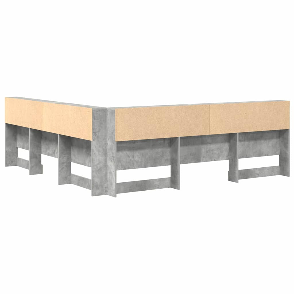Tároló fejtámla Beton Szürke Szerelt Fa