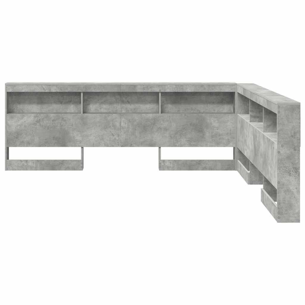 Tároló fejtámla Beton Szürke Szerelt Fa