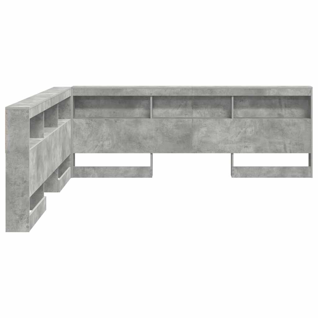 Tároló fejtámla Beton Szürke Szerelt Fa