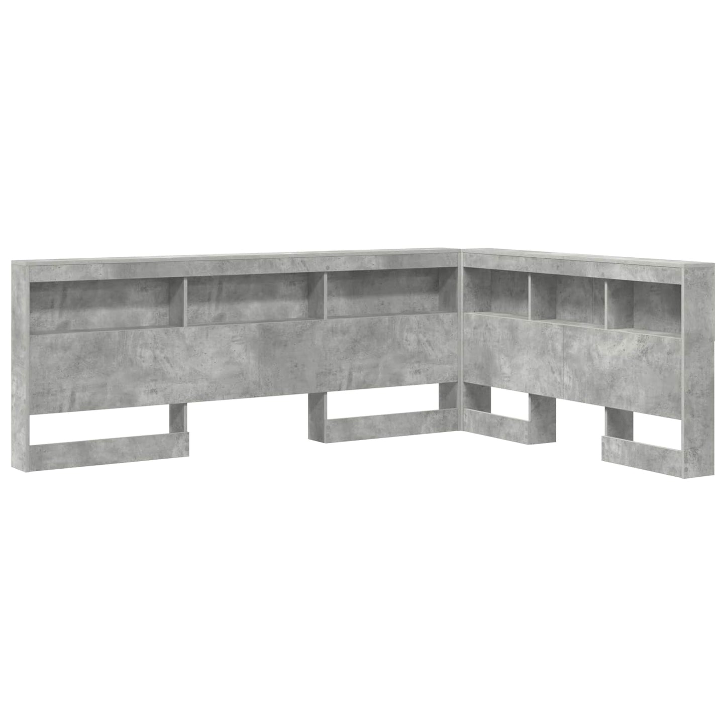 Tároló fejtámla polcokkal tárolóval Beton Szürke 140 cm Faanyag