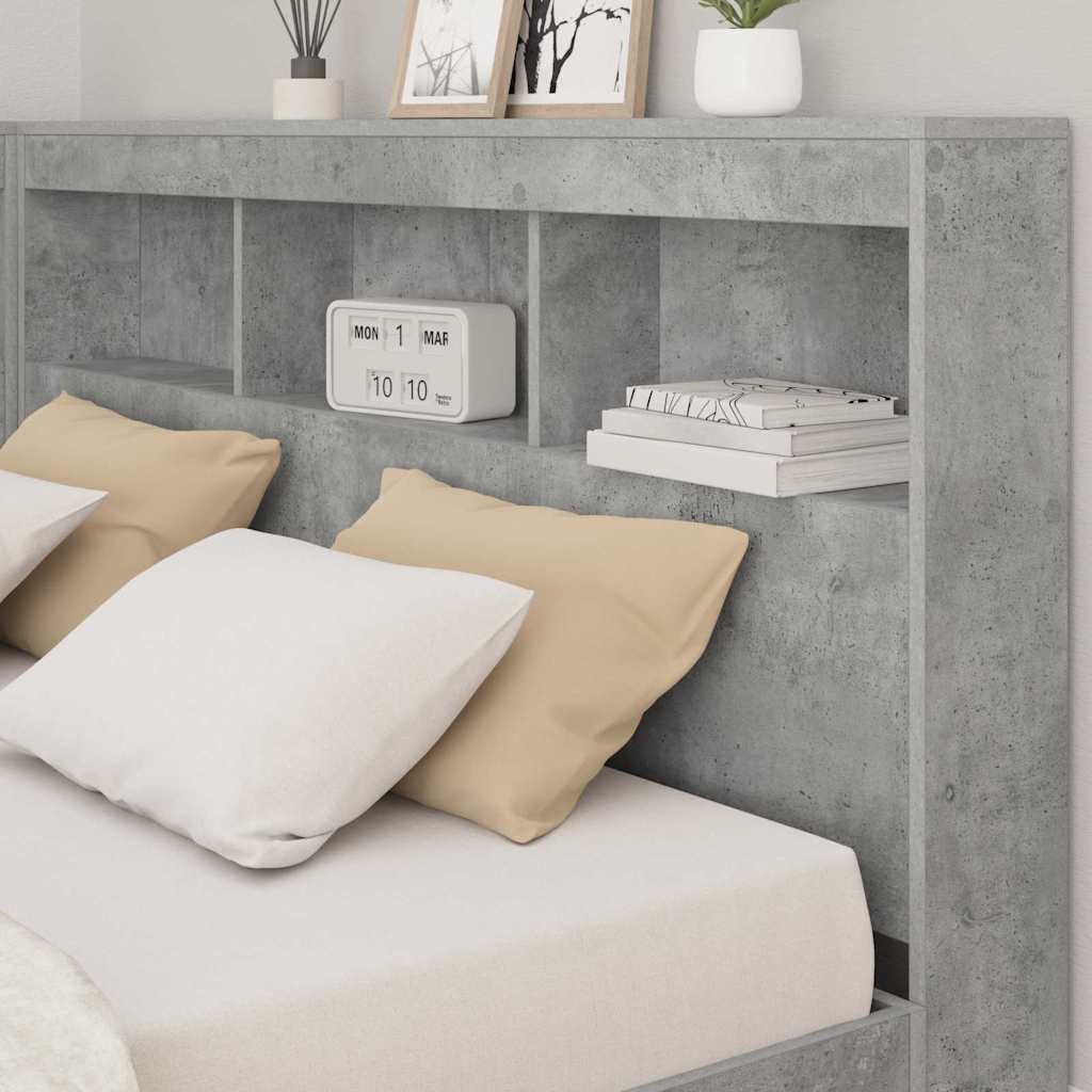Tároló fejtámla Beton Szürke Szerelt Fa