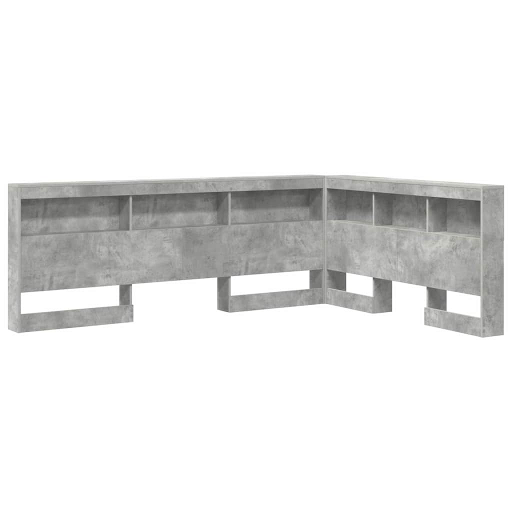 Tároló fejtámla Beton Szürke Szerelt Fa