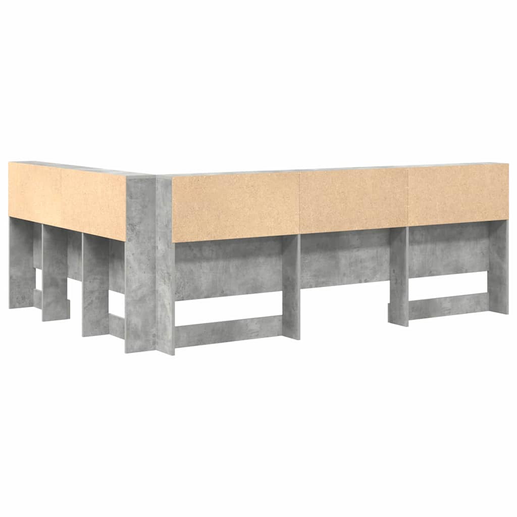 Tároló fejtámla Beton Szürke Szerelt Fa