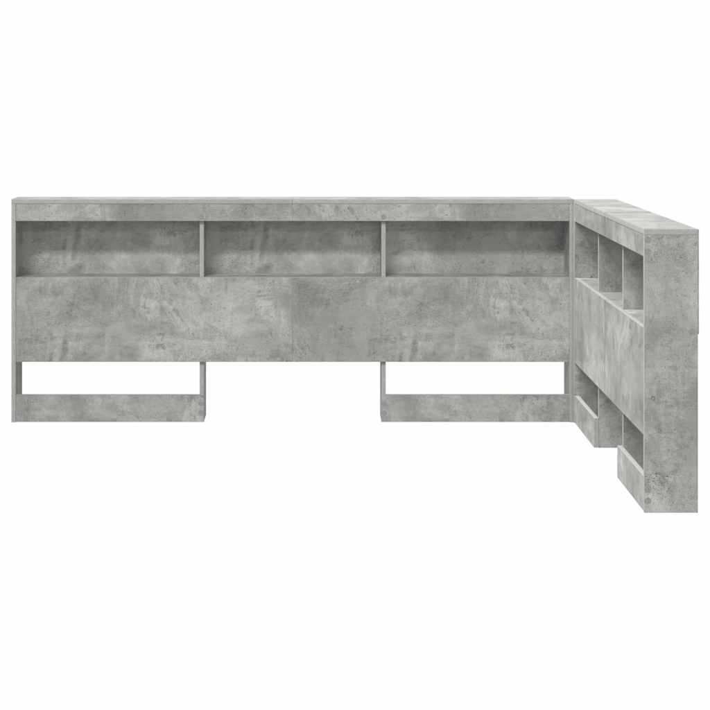 Tároló fejtámla Beton Szürke Szerelt Fa