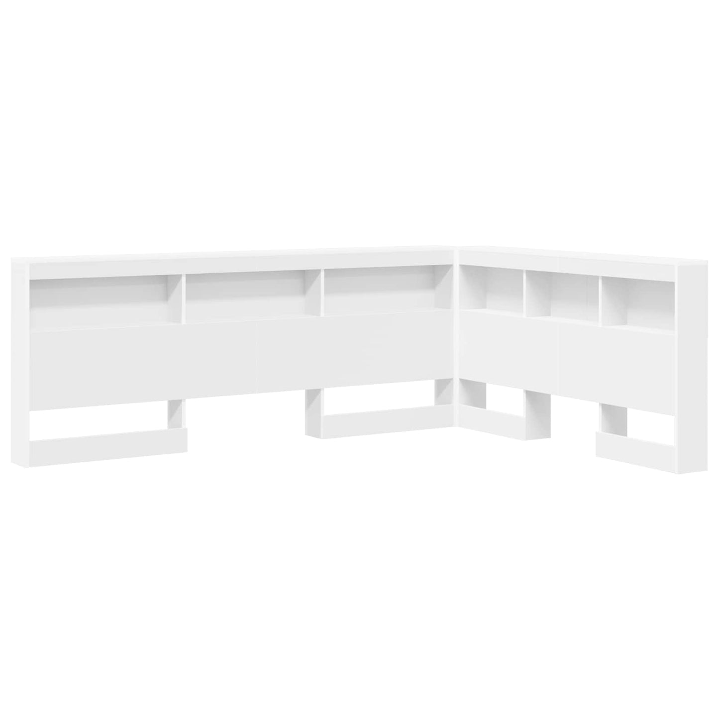 Tároló fejtámla polcokkal fejtámlával Fehér 160 cm Faanyag