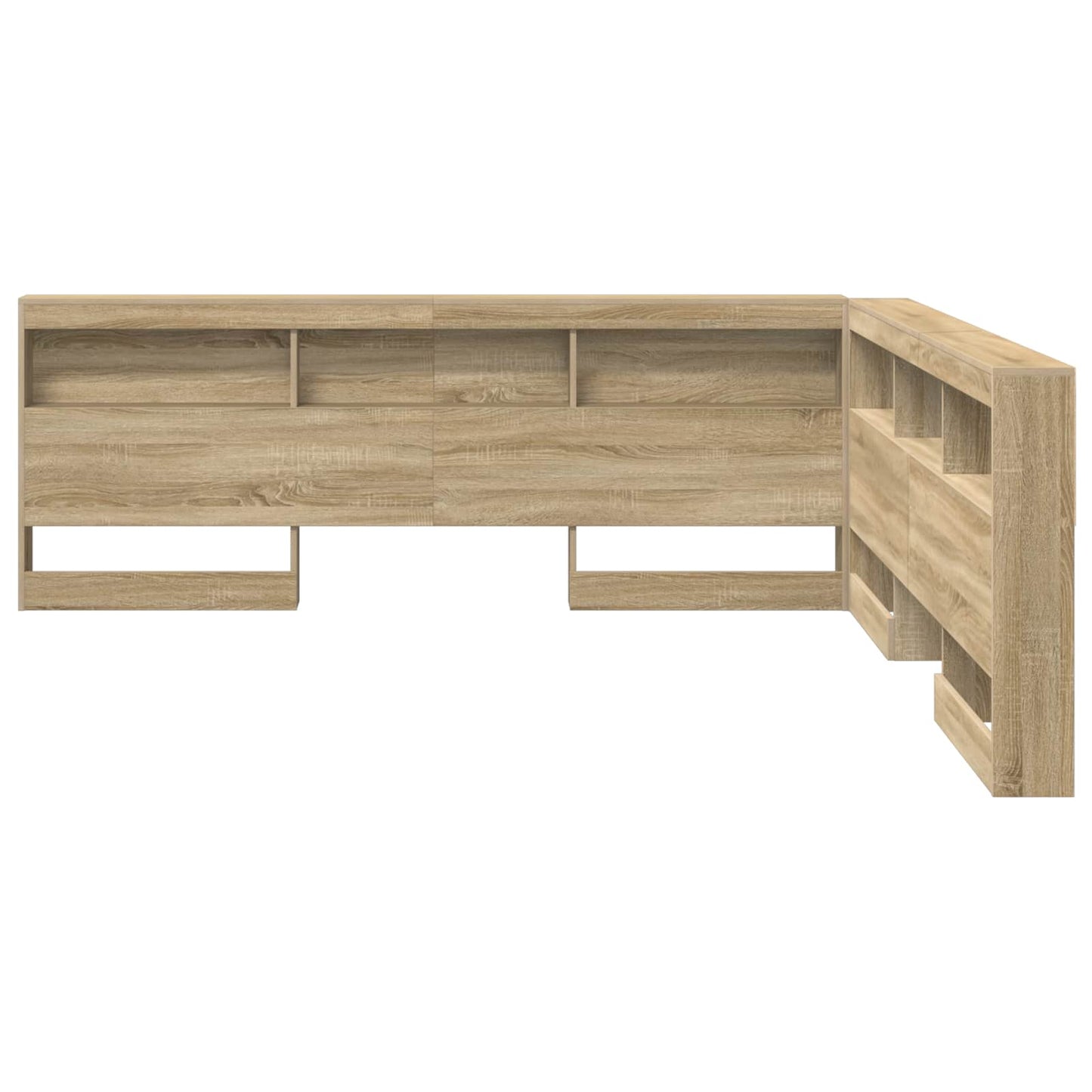 Tároló fejtámla polcokkal tárolóval Sonoma tölgy 180 cm Faanyag