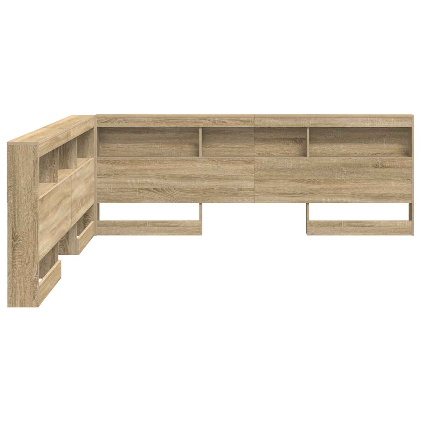 Tároló fejtámla polcokkal tárolóval Sonoma tölgy 180 cm Faanyag