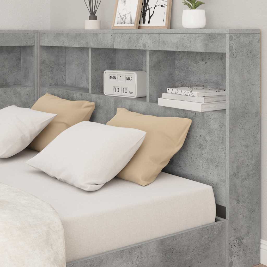 Tároló fejtámla Beton Szürke Szerelt Fa