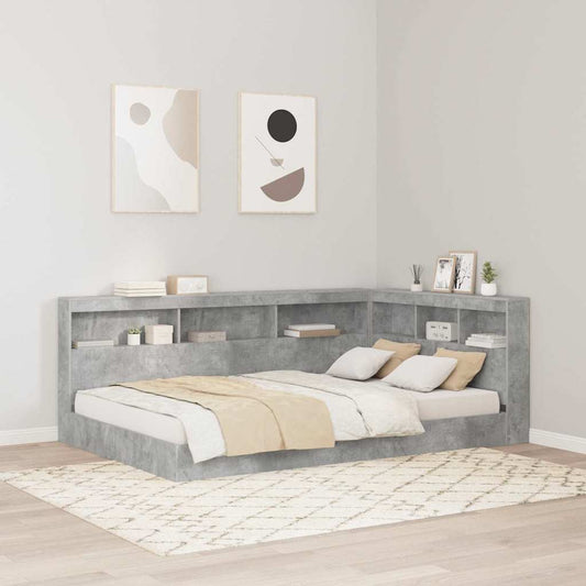 Tároló fejtámla Beton Szürke 207,5 x 137,5 x 76,5 cm Faanyag