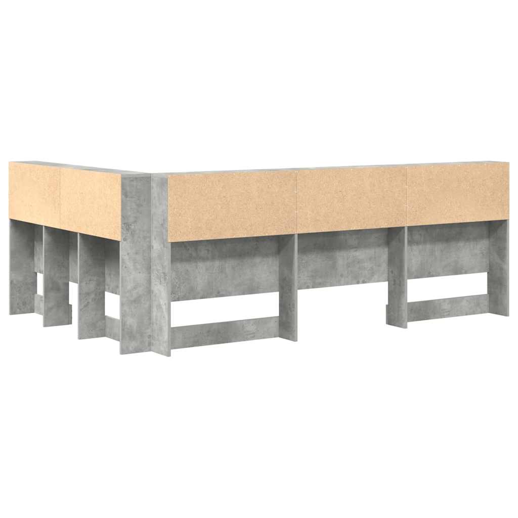 Tároló fejtámla Beton Szürke Szerelt Fa