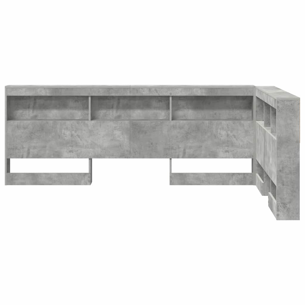 Tároló fejtámla Beton Szürke Szerelt Fa