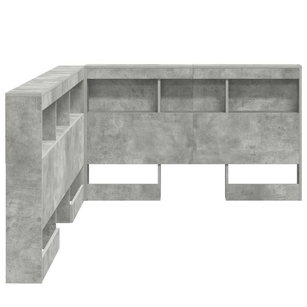 Tároló fejtámla Beton Szürke Szerelt Fa