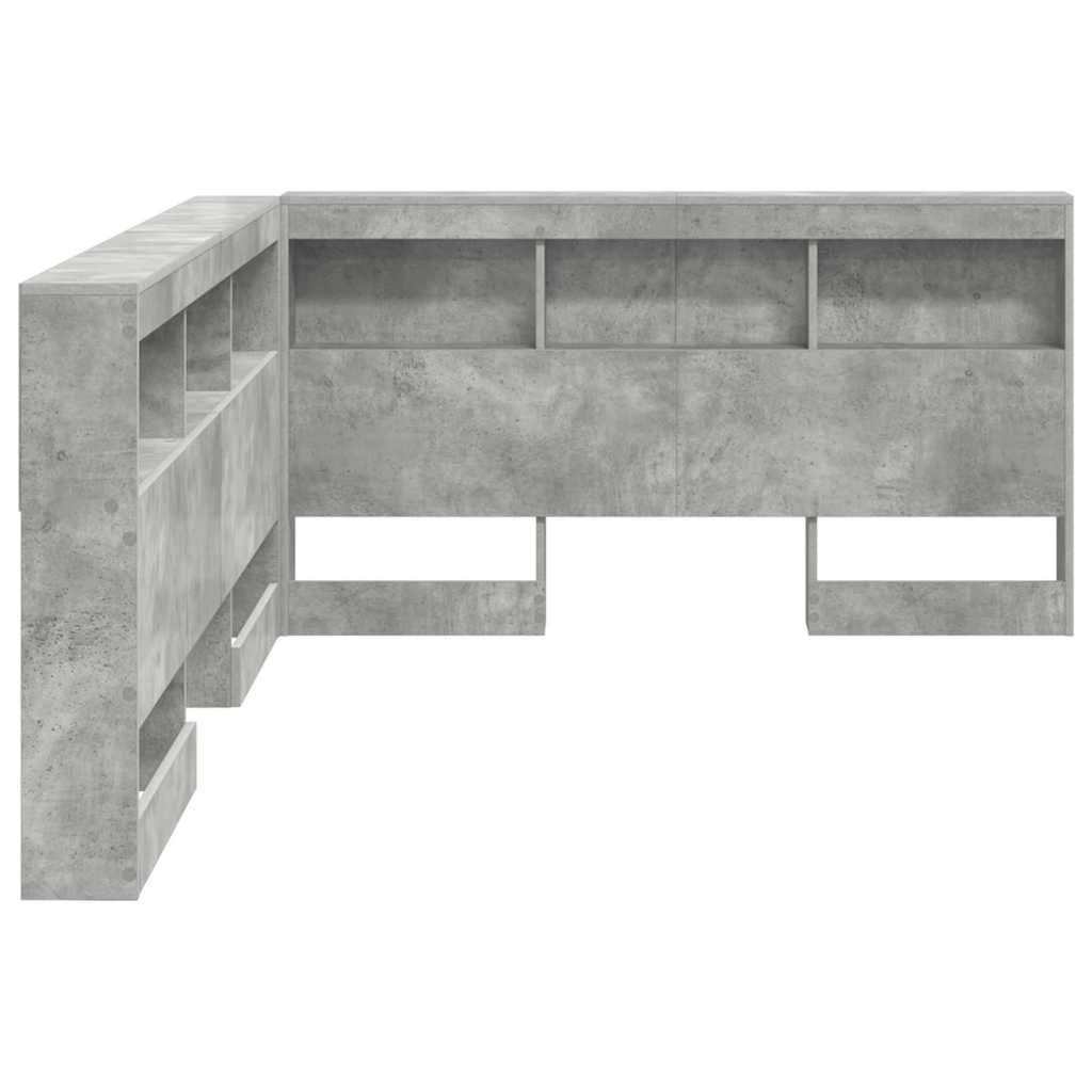 Tároló fejtámla Beton Szürke Szerelt Fa
