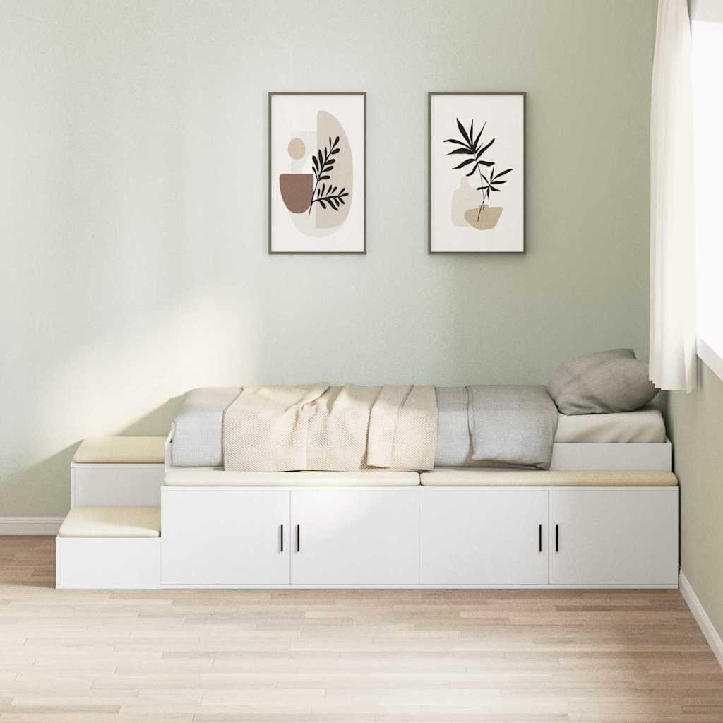 Ágykeret tárolóval Fehér 80 cm Szerelt Fa