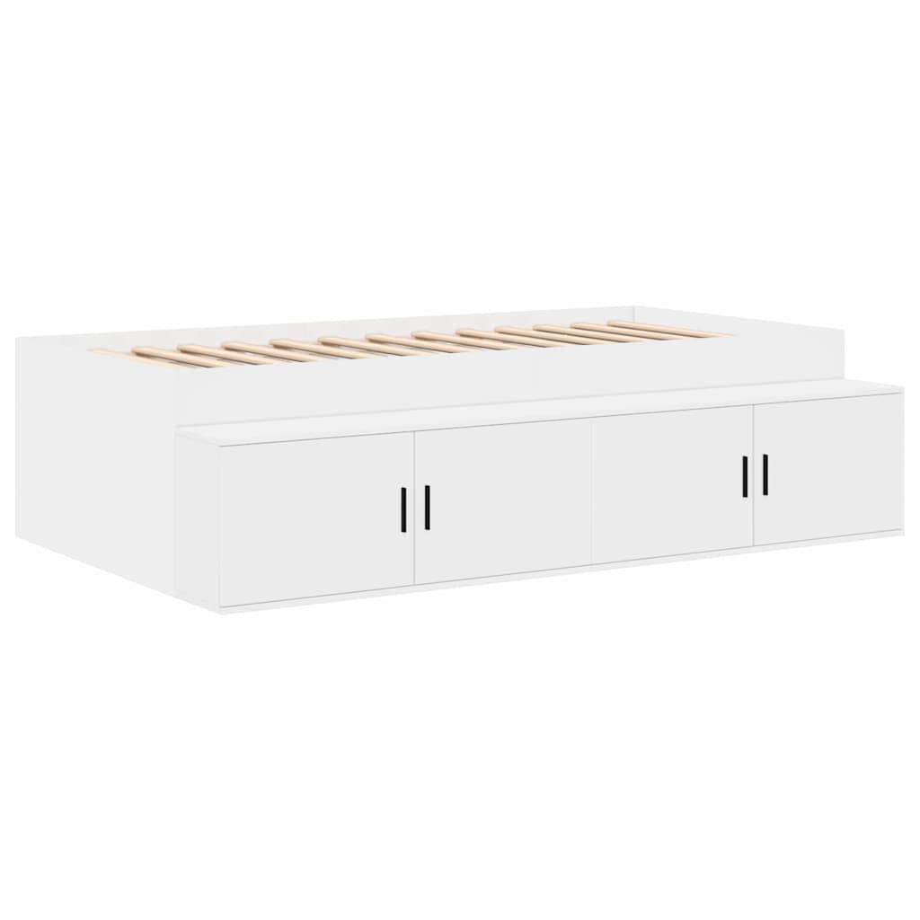 Ágykeret tárolóval Fehér 80 cm Szerelt Fa