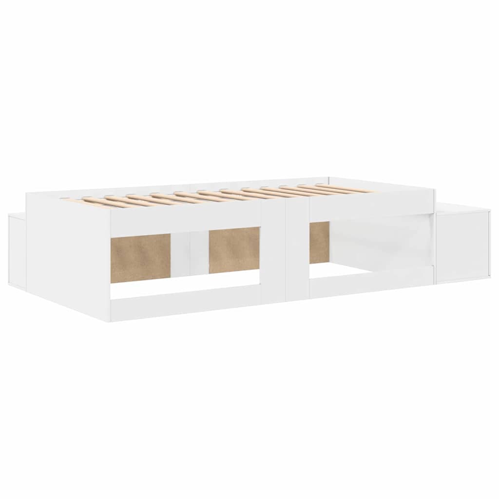 Ágykeret tárolóval Fehér 80 cm Szerelt Fa
