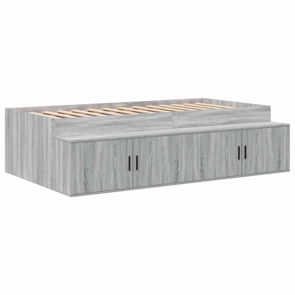 Ágykeret tárolóval Szürke Sonoma 80 cm Szerelt Fa