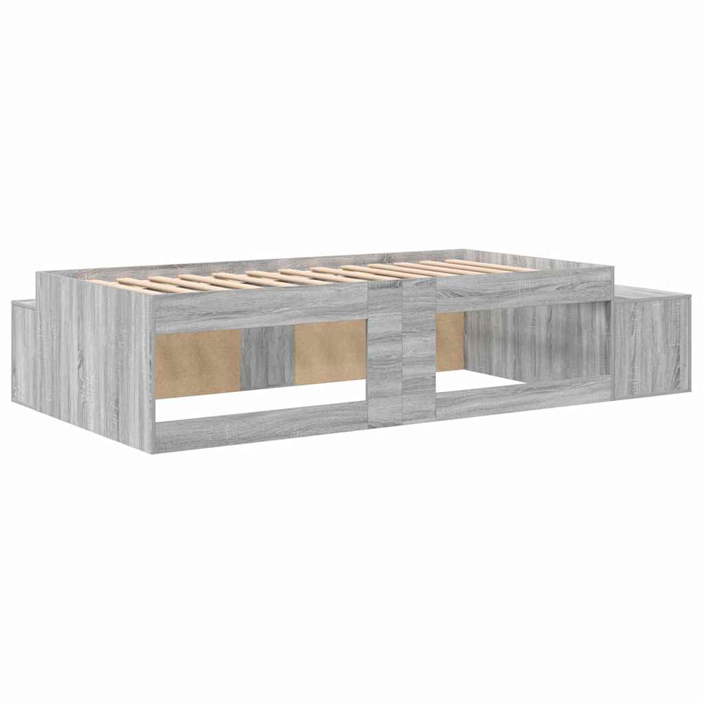 Ágykeret tárolóval Szürke Sonoma 80 cm Szerelt Fa