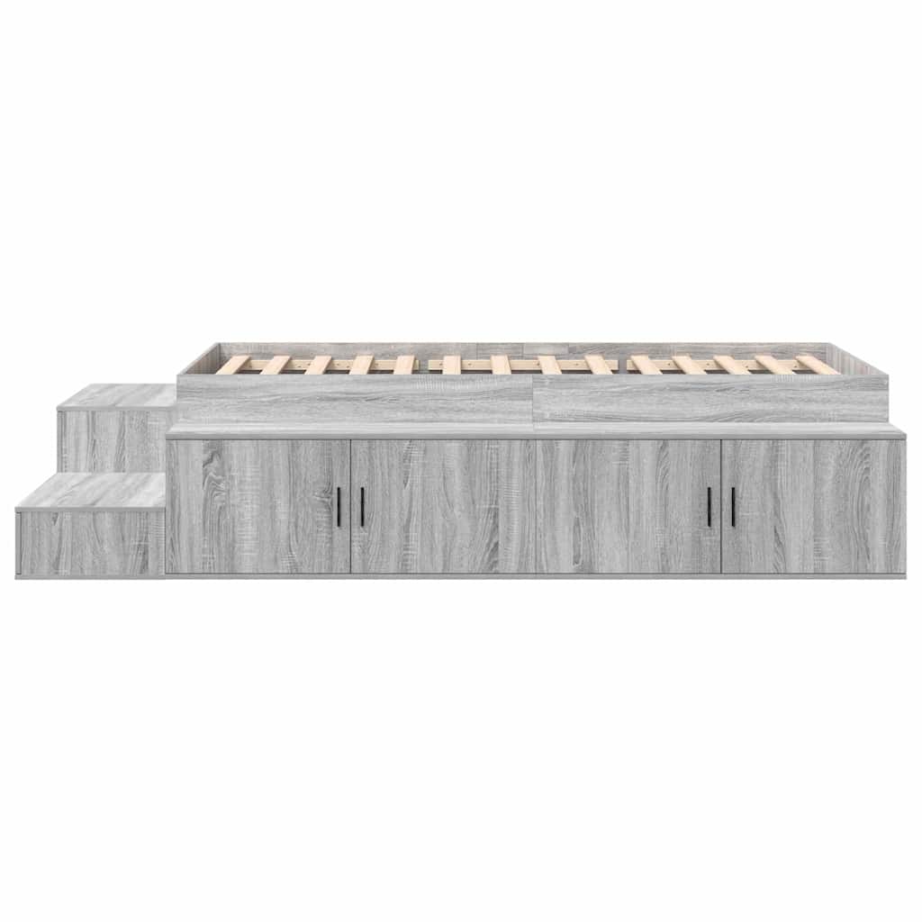 Ágykeret tárolóval Szürke Sonoma 80 cm Szerelt Fa