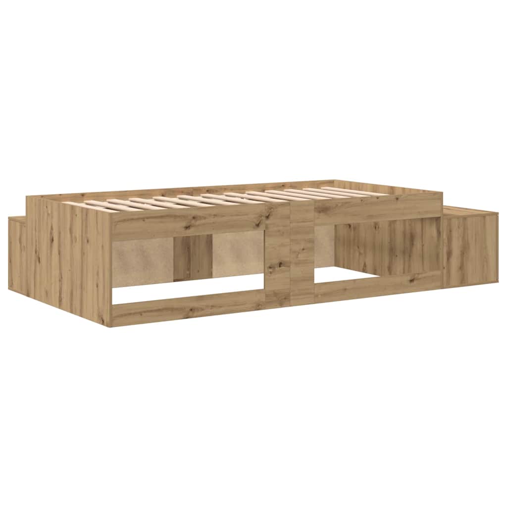 Ágykeret tárolóval Artisan tölgy 80 cm Szerelt Fa