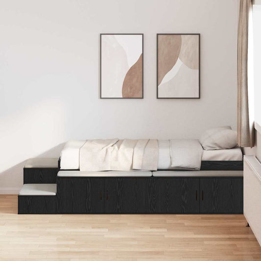 Ágykeret tárolóval Musta tammi 234 x 103 x 53.5 cm Faanyag
