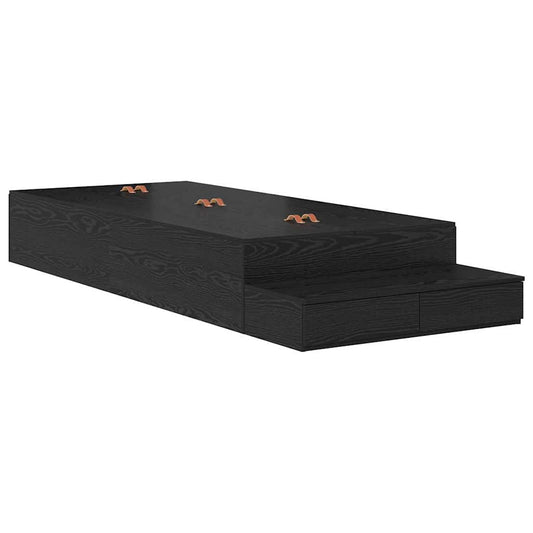 Ágykeret tárolóval fiókkal tárolóval Fekete tölgy 80 cm Faanyag