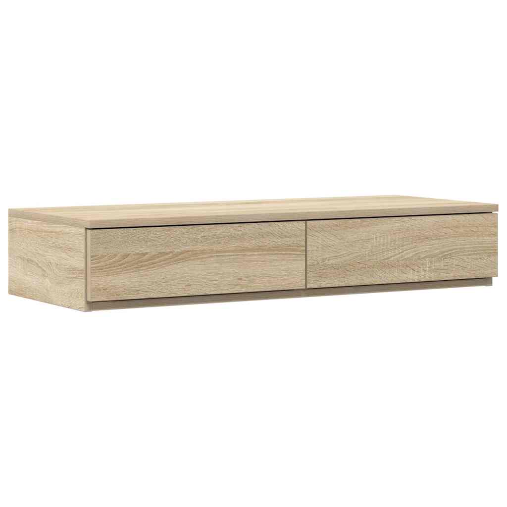 Ágykeret tárolóval fiókkal tárolóval Sonoma tölgy 80 cm Faanyag