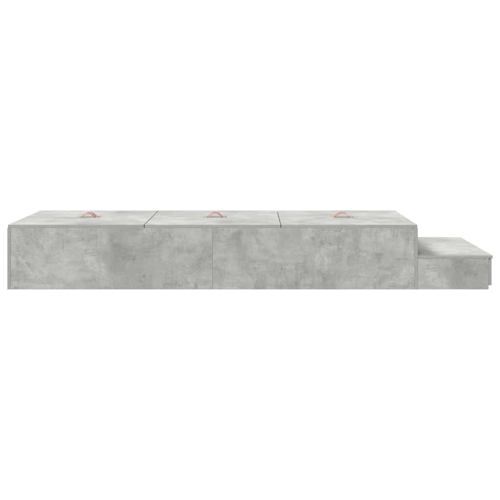 Ágykeret tárolóval fiókkal tárolóval Beton Szürke 80 cm Faanyag