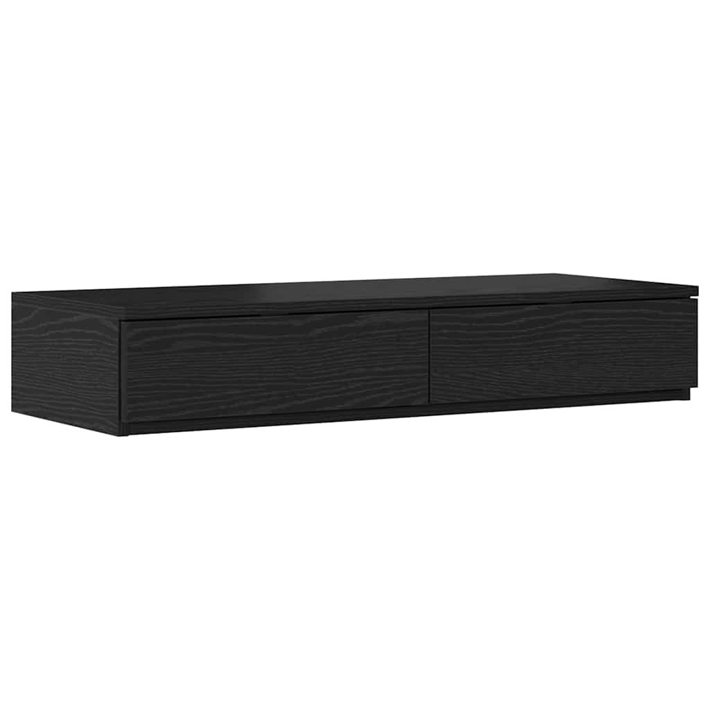Ágykeret tárolóval fiókkal tárolóval Fekete tölgy 90 cm Faanyag