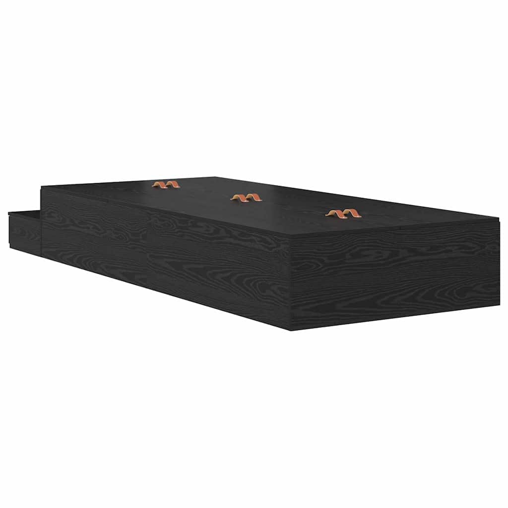 Ágykeret tárolóval fiókkal tárolóval Fekete tölgy 90 cm Faanyag
