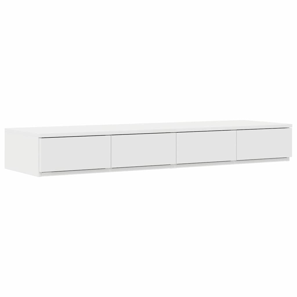 Ágykeret tárolóval fiókkal tárolóval Fehér 120 cm Szerelt Fa