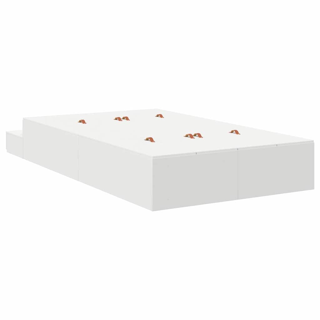 Ágykeret tárolóval fiókkal tárolóval Fehér 120 cm Szerelt Fa