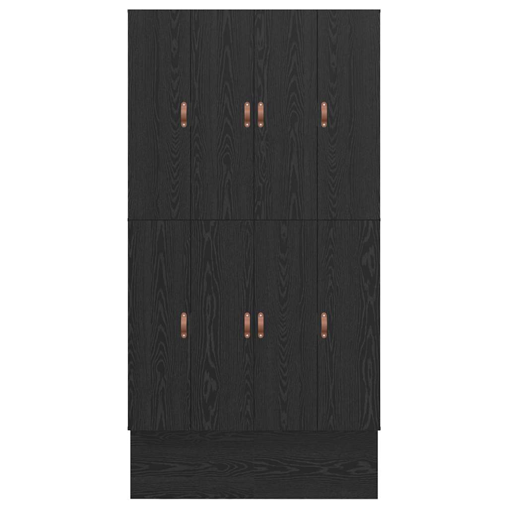 Ágykeret tárolóval fiókkal Fekete tölgy 120 cm Szerelt Fa