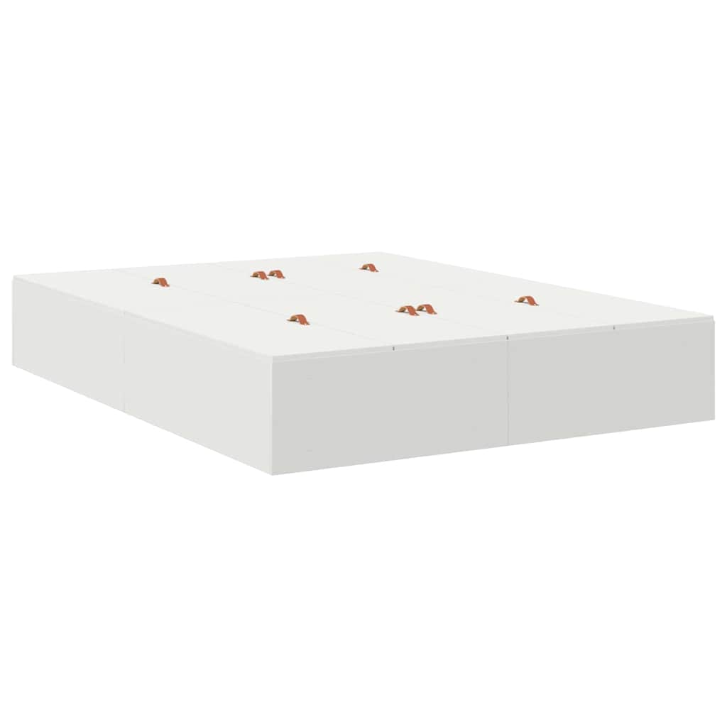Ágykeret tárolóval fiókkal tárolóval Fehér 150 cm Szerelt Fa