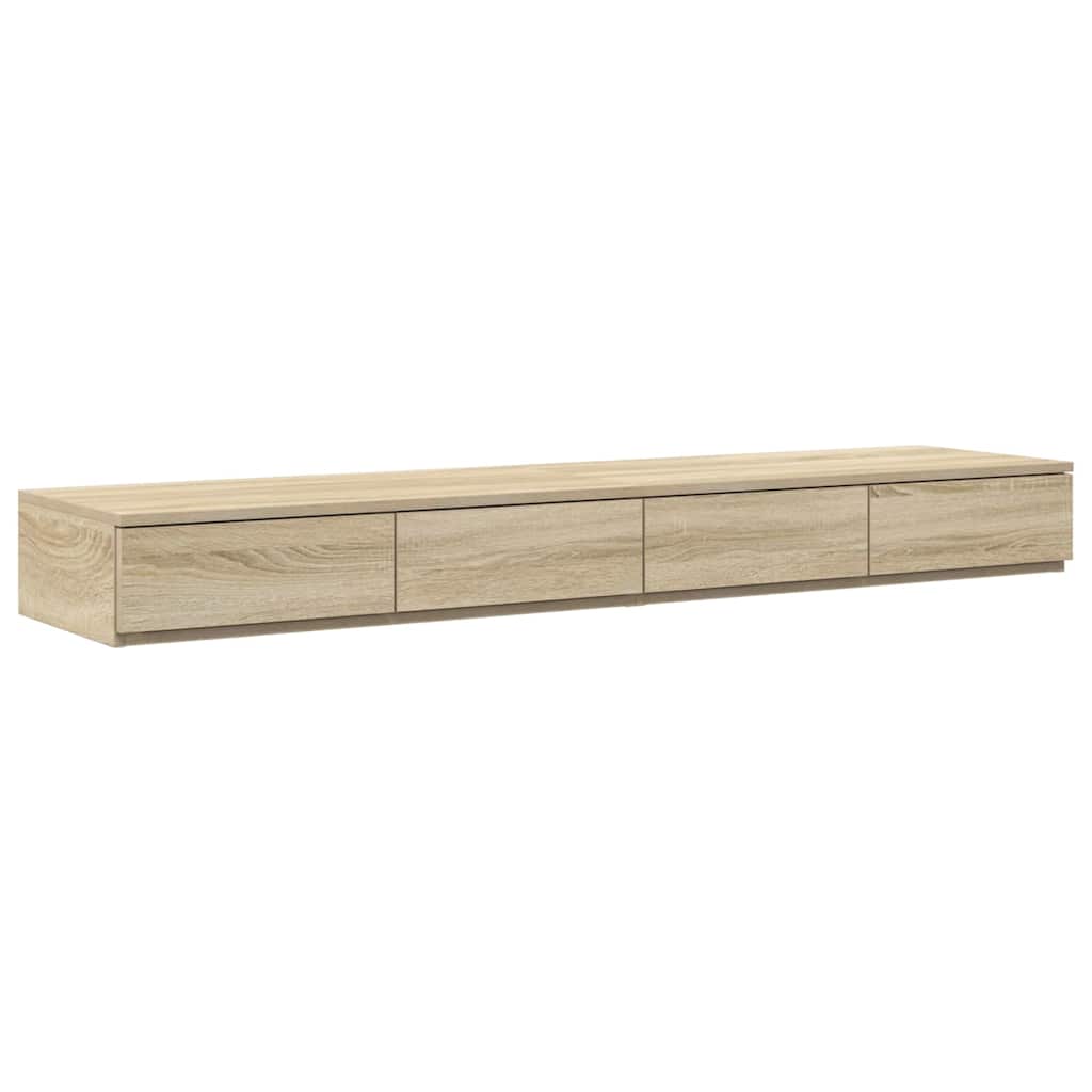 Ágykeret tárolóval fiókkal Sonoma tölgy 150 cm Szerelt Fa