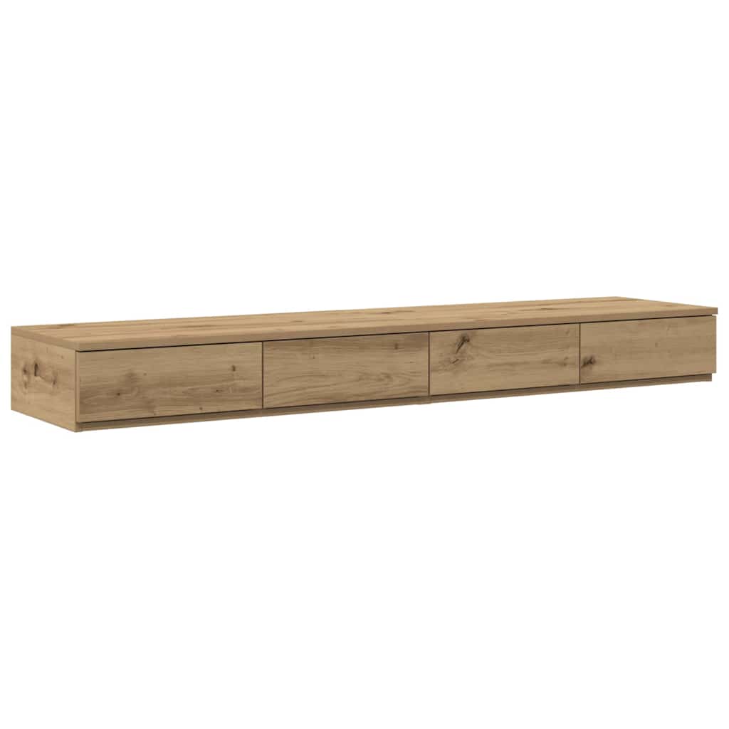 Ágykeret tárolóval fiókkal ajtóval Artisan tölgy 150 cm Faanyag