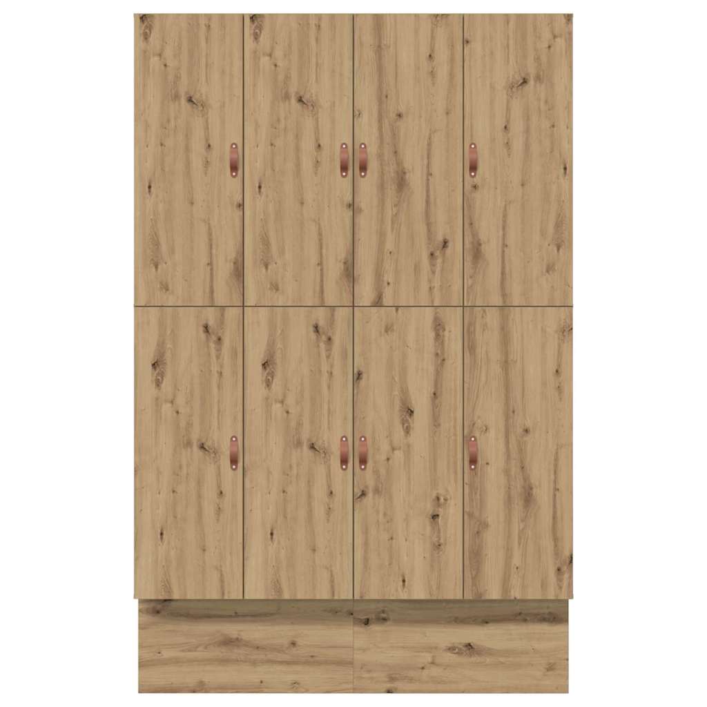 Ágykeret tárolóval fiókkal ajtóval Artisan tölgy 150 cm Faanyag