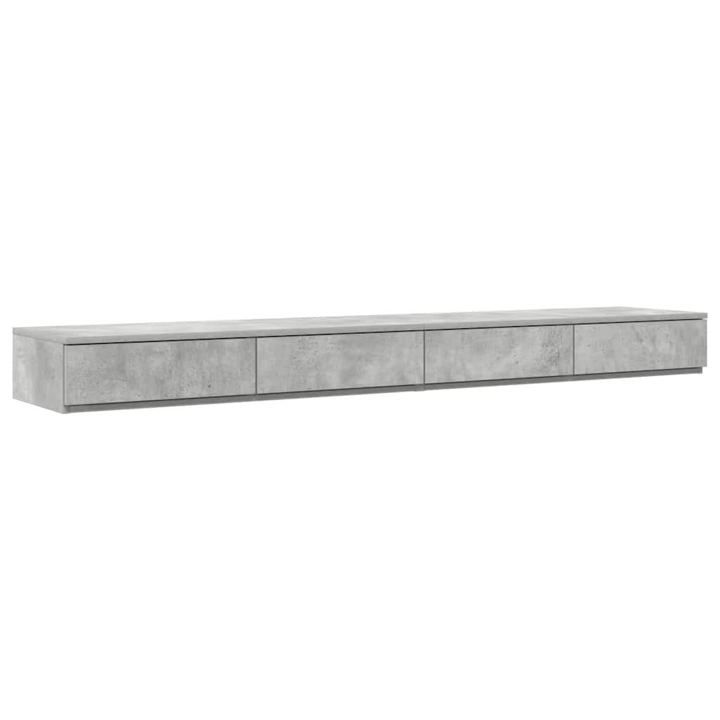 Ágykeret tárolóval fiókkal Beton Szürke 180 cm Faanyag