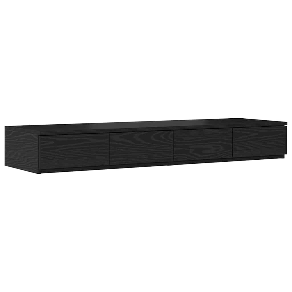 Ágykeret tárolóval fiókkal Fekete tölgy 120 cm Szerelt Fa