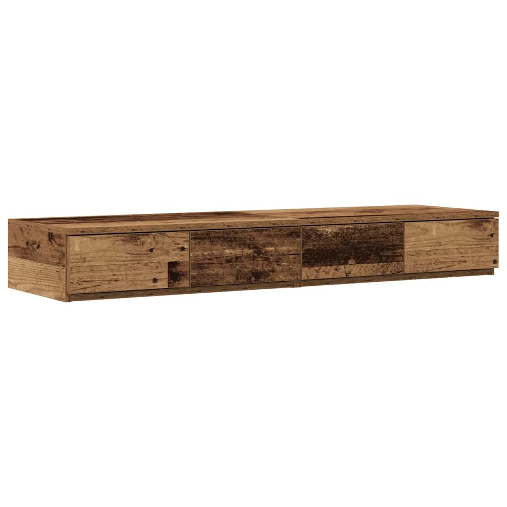 Ágykeret tárolóval fiókkal tárolóval Öreg fa 120 cm Faanyag