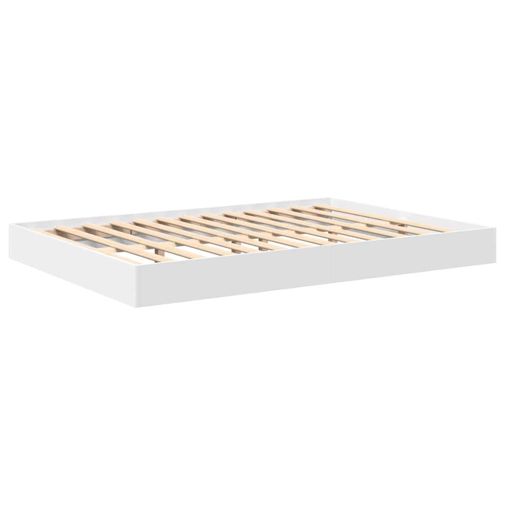 Könyvespolcos Ágy polcokkal Fehér 160 x 200 cm Szerelt Fa