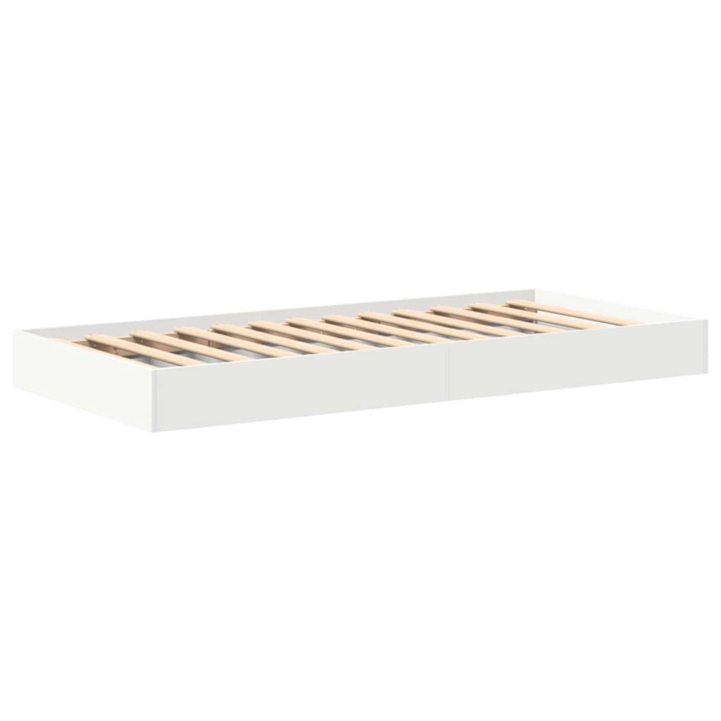 Könyvespolcos Ágy polcokkal Fehér 90 x 190 cm Szerelt Fa